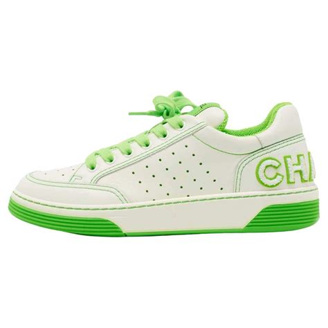 chanel neon sneakers|chanel leather sneakers.